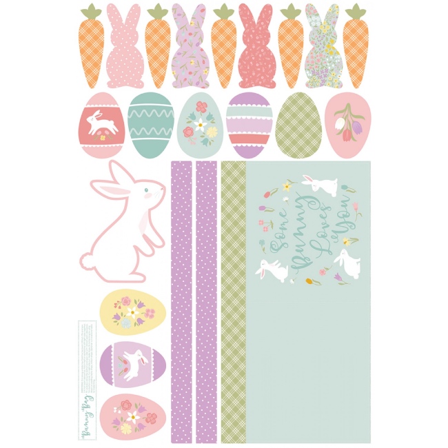 Bunny Trail Some Bunny Loves You Bag and Bunting Large Panel
