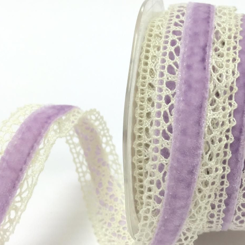 Velvet / Lace Ribbon Lilac