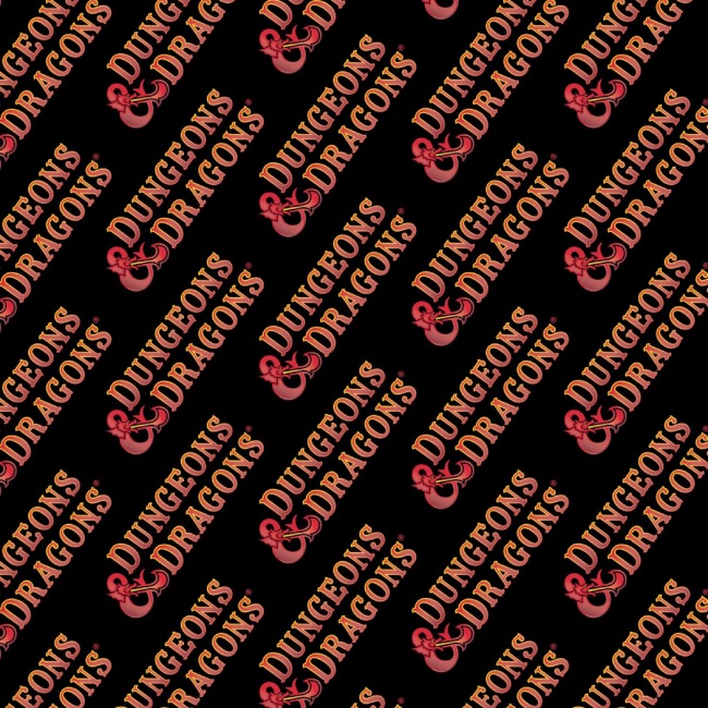 Classic Black Logo - Dungeons & Dragons Fabric