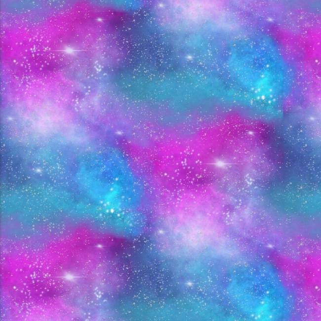 Starlight Glitter Star Cosmic Sky Blue Fabric