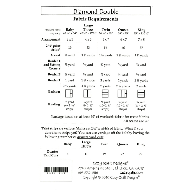 Cozy Quilt Designs - Diamond Double - Quilt Pattern - The Quilt Shop