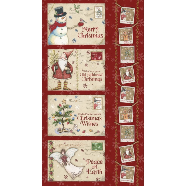Postcard Christmas - Dark Red Placemat Panel