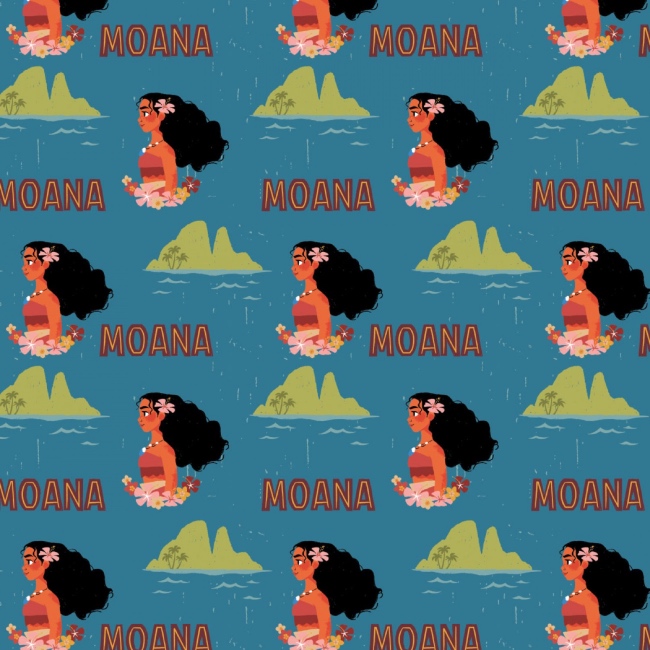 Blue Disney Moana Daughter of the Sea Fabric