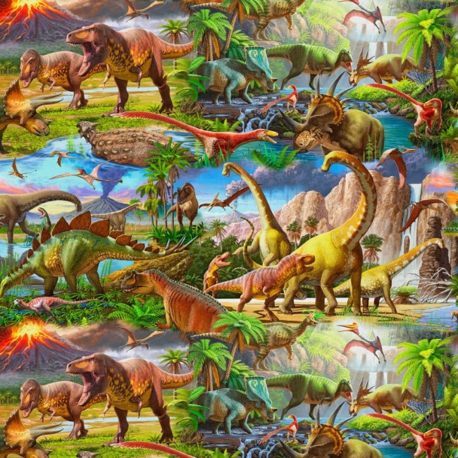 Dino Paradise Fabric