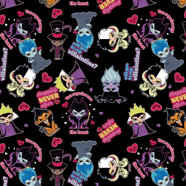 Disney Villains Fabric - Be My Villaintine