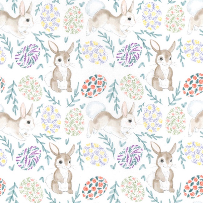 Easter Bunnies and Eggs Fabric