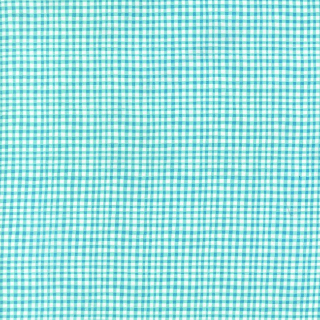Aqua - Gingham Fabric - 1/4 inch - Michael Miller