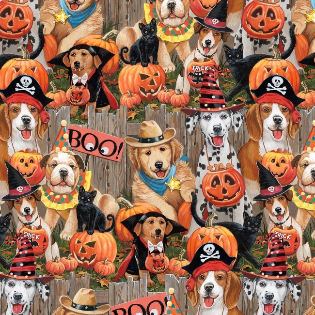 Halloween Tricksters Dog Fabric
