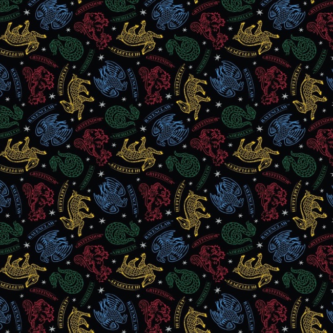 Harry Potter Fabric - Mystical Houses