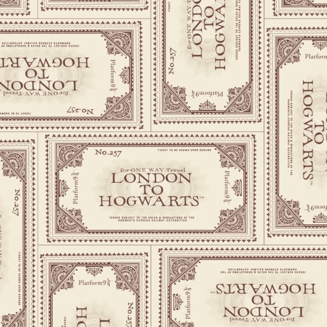 Harry Potter Ticket To Hogwarts Fabric Cream The Quilt Shop