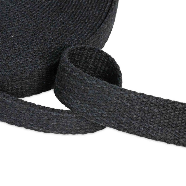 Black cotton webbing discount