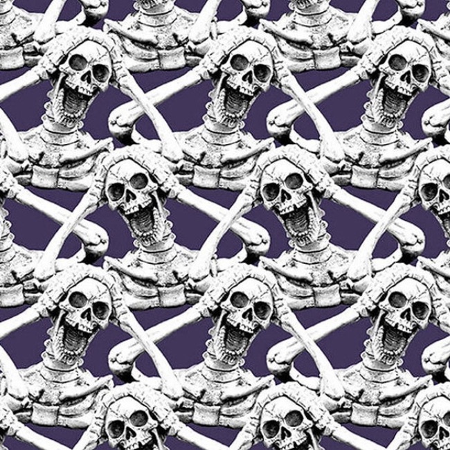 Hocus Pocus Screaming Skeleton Glow In The Dark Fabric