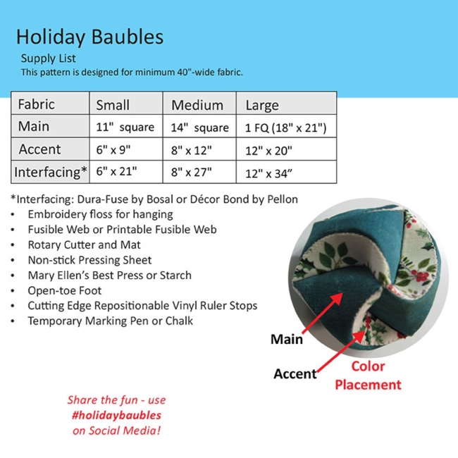 Holiday Baubles Pattern The Quilt Shop