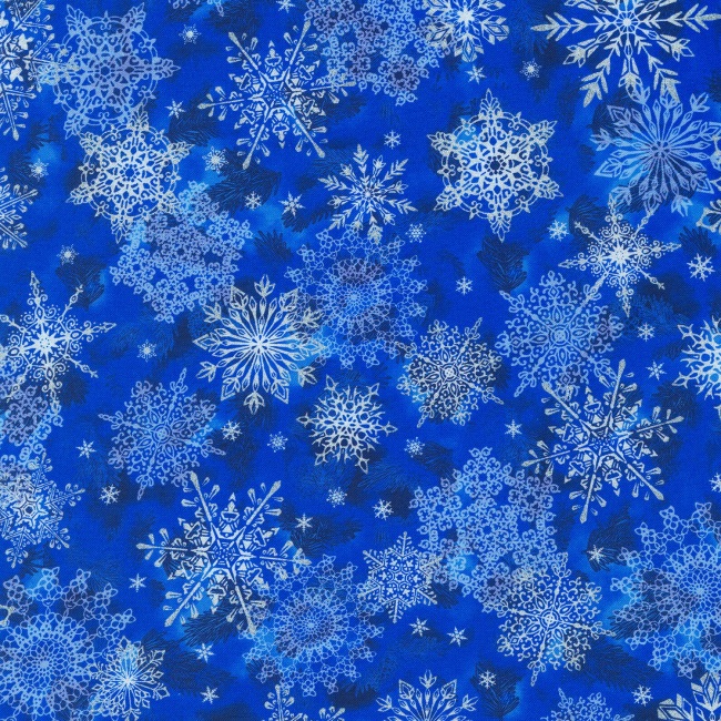 Holiday Flourish Extra Wide - Snowflakes Blue