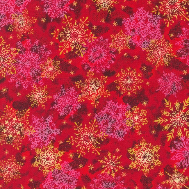 Holiday Flourish Extra Wide - Snowflakes Red