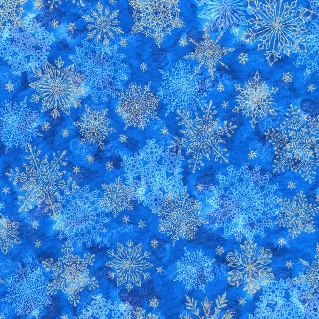 Holiday Flourish With Metallic - Snowflakes Blue