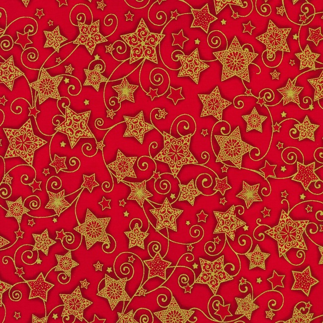 Holiday Flourish With Metallic - Stars Crimson