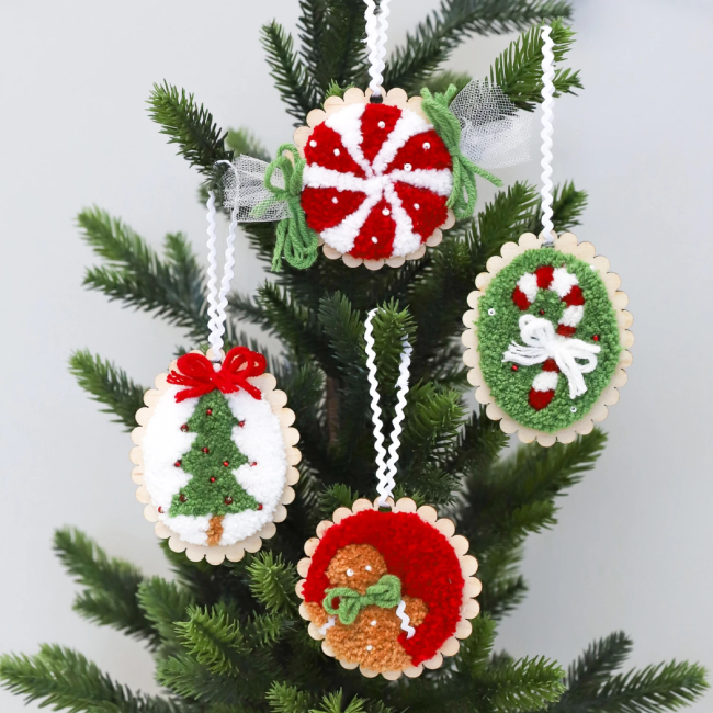 Kimberbell - Punch Needle Embroidery - Cozy Christmas Ornaments Kit ...