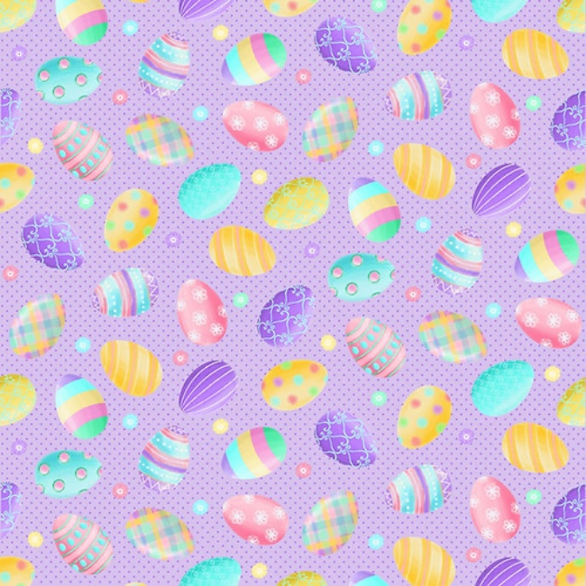 Lilac Easter eggs Fabric