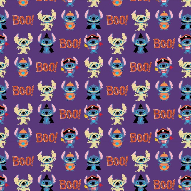 Disney Stitch Boo Halloween Fabric