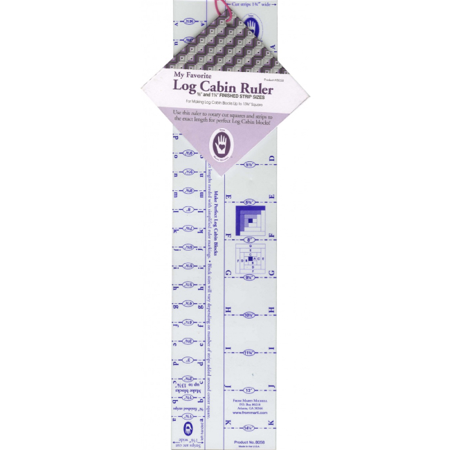 Log Cabin Ruler 5/8in and1-1/4in Finished | Marti Michell