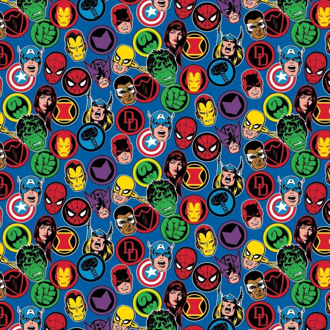 Marvel Fabric Hero Stickers - Blue