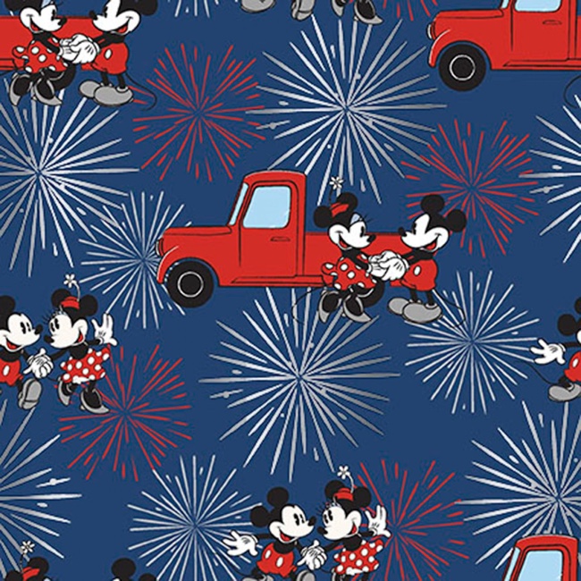 Mickey and Minnie Fireworks Fabric