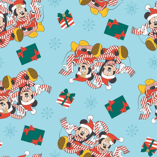 Disney Mickey Mouse and Friends Christmas Wrap Fabric