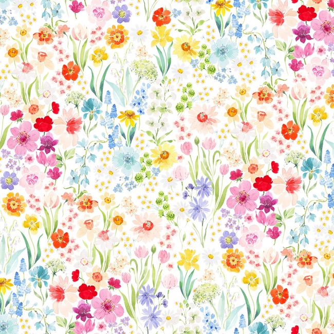 Multi Garden Flowers - Spring Cheer - Clothworks - The Quilt Shop