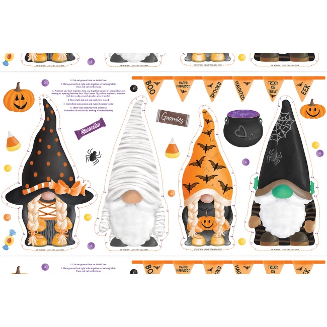 Multi Spooky Gnome Doll Panel