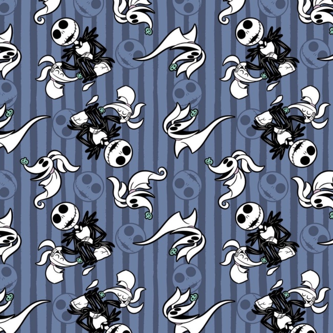 Nightmare Before Christmas Fabric - Jack and Zero