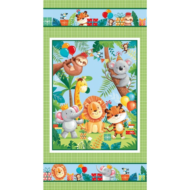 Party Animals Fabric Panel 24in