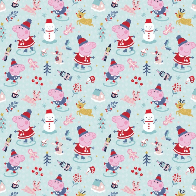 Peppa Pig Winter Wishes Christmas Fabric