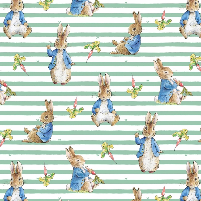 Green Stripe - Peter Rabbit Loves Radishes Fabric | The Quilt Shop
