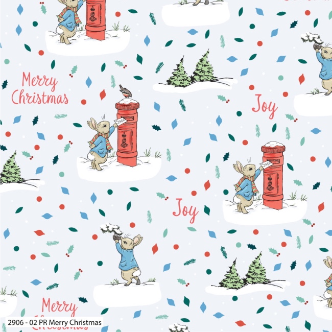 Peter Rabbit Merry Christmas Fabric