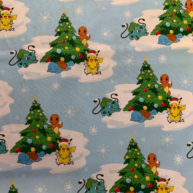 Pokemon Winter Pattern Pokemon Cheery Snow - Pokemon Christmas Fabric - The Quilt Shop