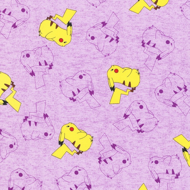 Pokemon Pikachu Lavender Fabric