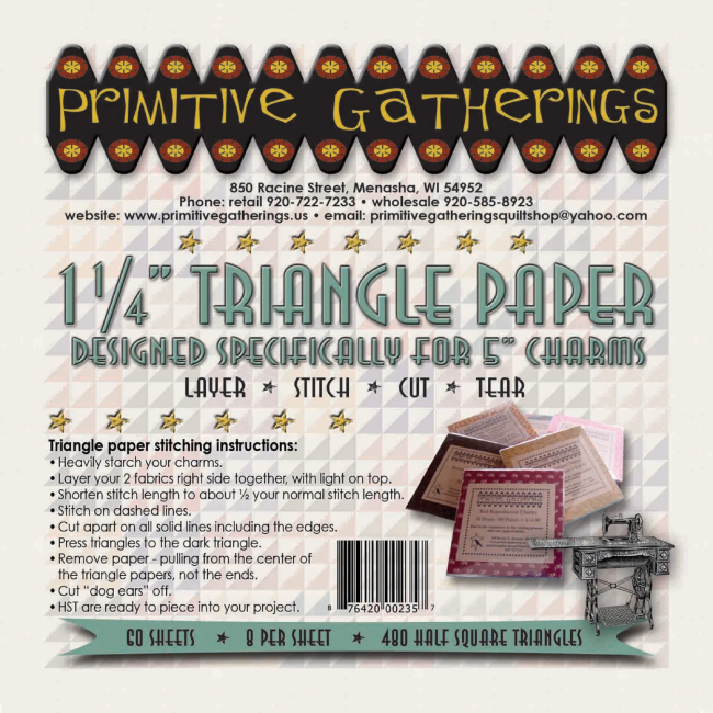 1.25 inch Finished Triangle Paper For Charms - Primitive Gatherings ...