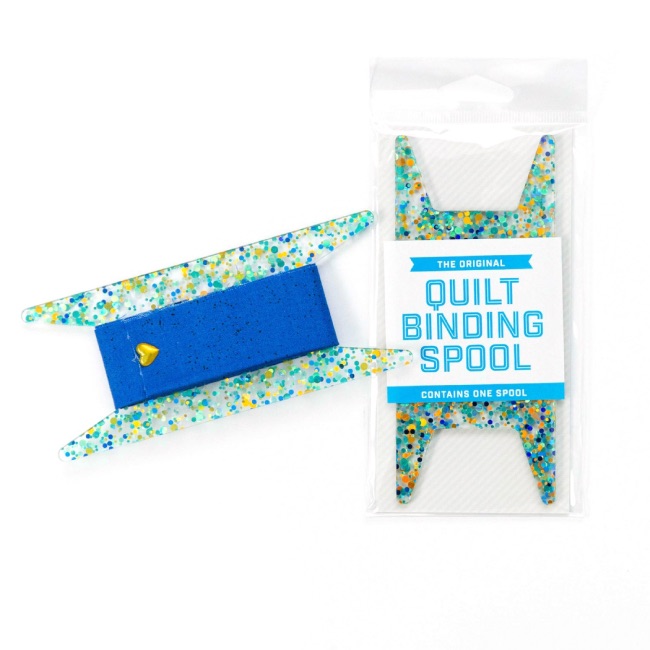 Binding Spool Blue Teal and Gold Glitter - 1pc