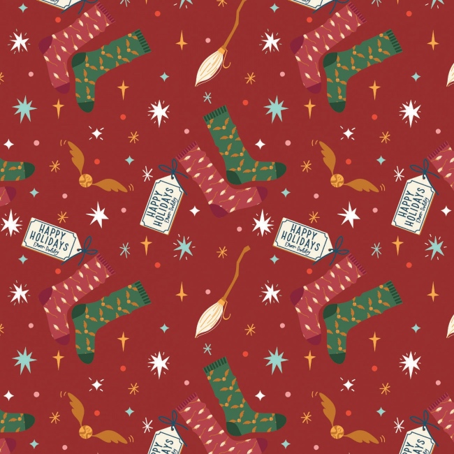 Harry Potter Red Dobby Socks Christmas Fabric