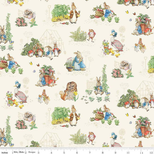 FLANNEL - Peter Rabbit & Friends Flannel Fabric - Cloud - The Quilt Shop
