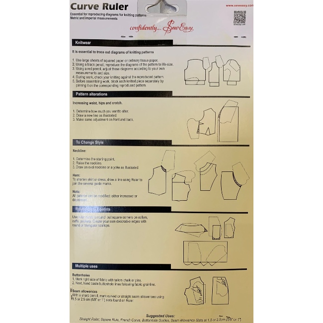 Sew Easy French Curve Ruler Med The Quilt Shop