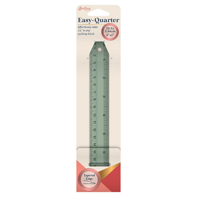 Empty Ruler Quarter In Sew Easy - Easy Quarter Ruler - 1in x 8in - The Quilt Shop