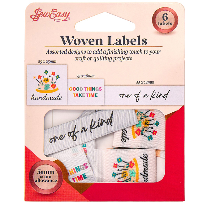 Sew Easy - Woven Labels - 6pcs - The Quilt Shop