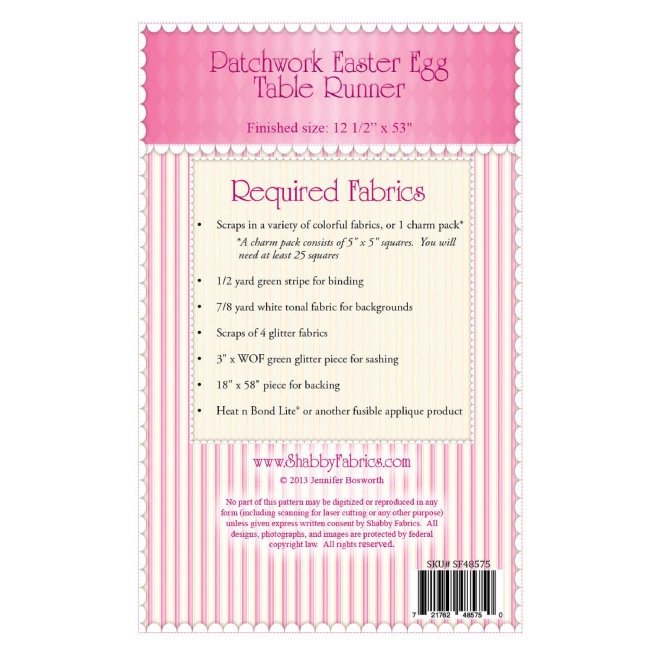 Patchwork Easter Egg Table Runner May Pattern - The Quilt Shop