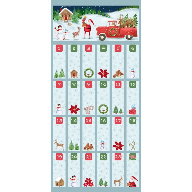 Sky Farmhouse Santa Advent Calendar Panel