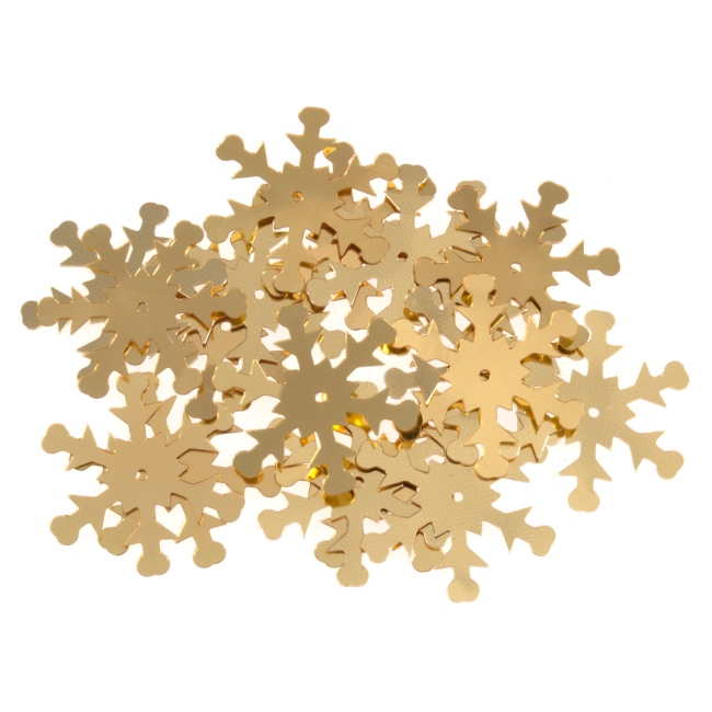 Sequins Snowflakes 24mm Gold