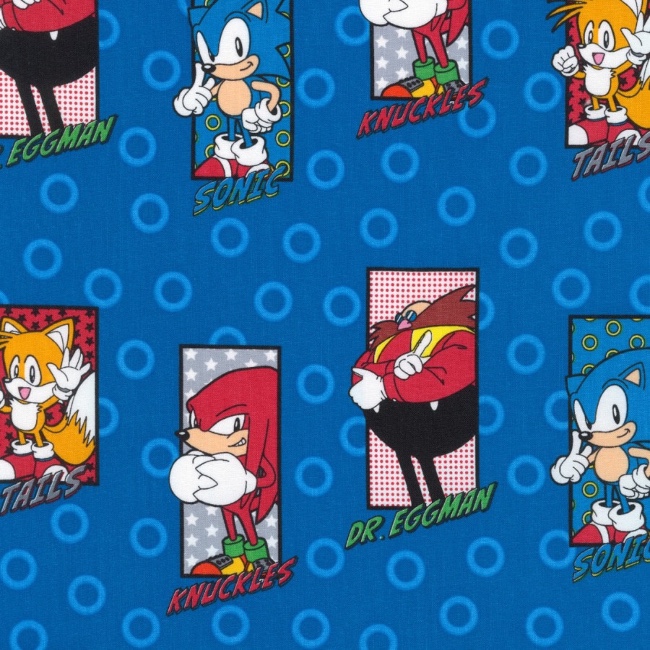 Sega Sonic the Hedgehog Characters Fabric