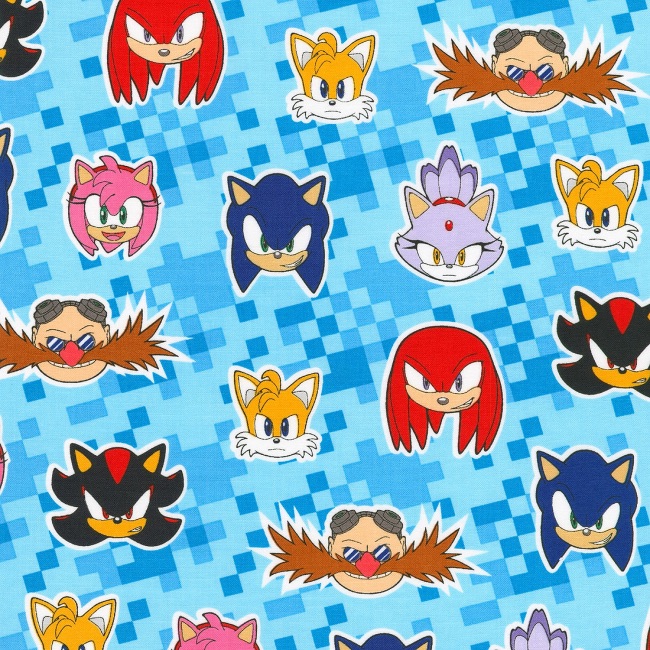 Sonic the Hedgehog Character Head Fabric