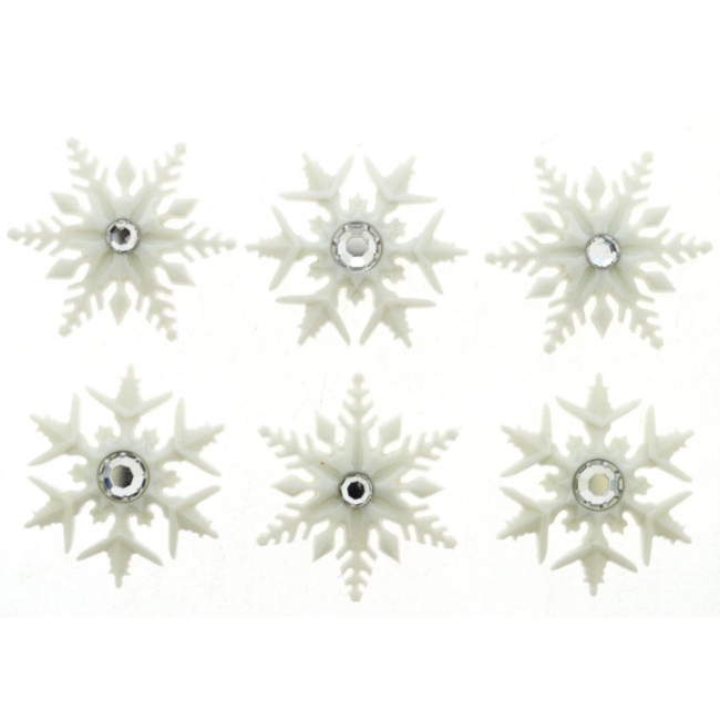 Sparkle Snowflakes Buttons